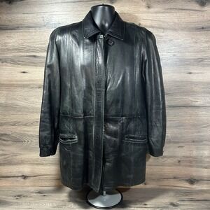 Vintage J. Percy for Marvin Richard's Black Leather Jacket Distress Women Medium
